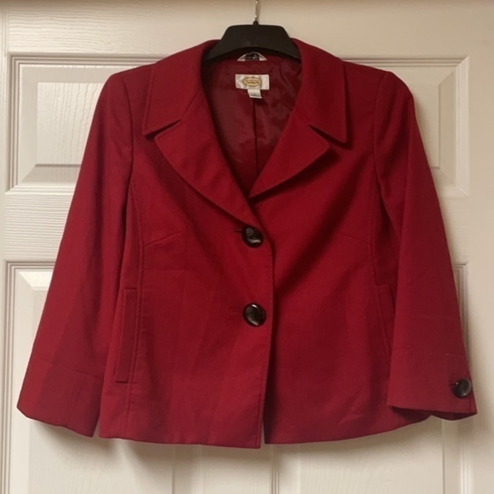 Talbots red wool blazer - Picture 3 of 6